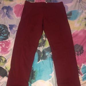 Womens jeggings burgundy size L